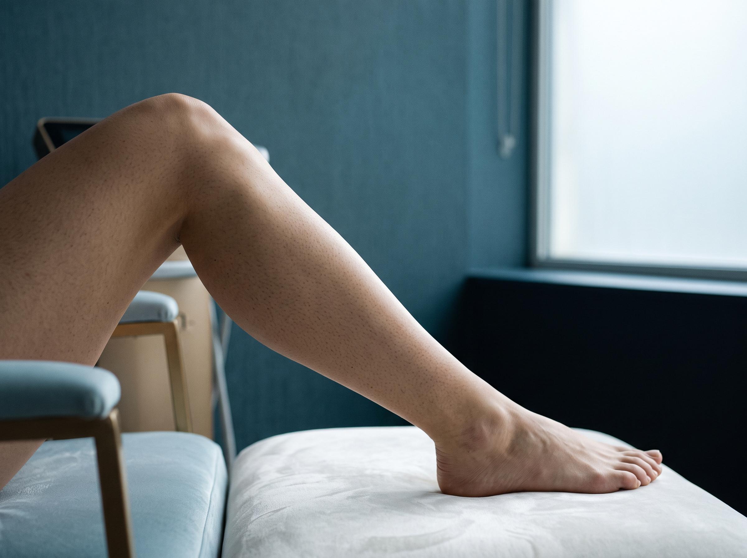 Lower legs before the laser hair removal course